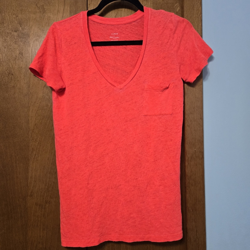 J. Crew V-Neck Linen T-Shirt